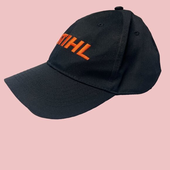 Stihl Hat Cap Snap Back Black Orange Adult Power Tools Chainsaw Embroidered Mens - Picture 3 of 9